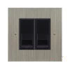 2 Gang Master Telephone Socket: Black Insert