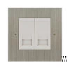 2 Gang Master Telephone Socket: White Insert