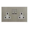 2 Gang 13 Amp Plug Socket: White Insert