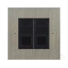 2 Gang RJ45 CAT 6 Socket: Black Insert