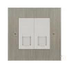 2 Gang RJ45 CAT 6 Socket: White Insert