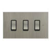 3 Gang 20 Amp 2 Way Switch: Black Insert