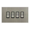4 Gang 20 Amp 2 Way Switch: Black Insert