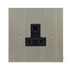 1 Gang 5 Amp Round Pin Socket: Black Insert