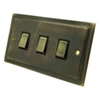 3 Gang 2 Way Light Switch - Double Plate - Triple light switch will work on one way or two way circuits