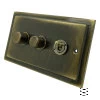 3 Gang Blank Switch Plate (No Switches or Dimmers) - Please select your combination of 3 switches or dimmers from the items below.