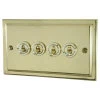 4 Gang Blank Switch Plate (No Switches or Dimmers) - Please select your combination of 4 switches or dimmers from the items below.