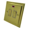With Neon - Fused outlet with on | off switch and indicator light : Metal Rockers | White Trim