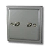 2 Gang Satellite Socket - Black Trim