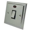 20 Amp Double Pole Switch with Neon - Black Trim