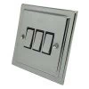 3 Gang 2 Way 10 Amp Switches - Black Trim