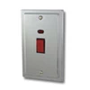 45 Amp Double Pole Switch with Neon - Double Plate - Black Trim