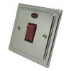 45 Amp Double Pole Switch with Neon - Single Plate - Black Trim