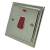 45 Amp Double Pole Switch with Neon - Single Plate - White Trim