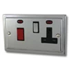 45 Amp Double Pole Switch with 13 Amp Socket - Black Trim
