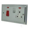45 Amp Double Pole Switch with 13 Amp Socket - White Trim