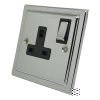 Single 13 Amp Socket - Black Trim