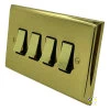 4 Gang 2 Way 10 Amp Switches - Black Trim