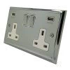 Double 13 Amp Socket with 2 USB A Charging Ports - White Trim