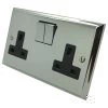 Double 13 Amp Socket - Black Trim