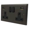 More information on the Victorian Premier Silk Bronze Victorian Premier Plug Socket with USB Charging