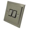 2 Gang 2 Way 10 Amp Switches - Black Trim