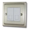 2 Gang Telephone Master Socket - White Trim