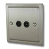 Twin Non Isolated TV | Coaxial Socket - Black Trim