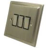 3 Gang 2 Way 10 Amp Switches - Black Trim