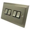 4 Gang 2 Way 10 Amp Switches - Black Trim