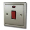 45 Amp Double Pole Switch with Neon - Single Plate - Black Trim