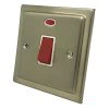 45 Amp Double Pole Switch with Neon - Single Plate - White Trim