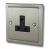 3 Round Pin 5 Amp Socket - Black Trim