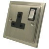 Single 13 Amp Socket - Black Trim