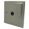 Single Non Isolated TV | Coaxial Socket - Black Trim