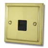 1 Gang - Single Master Telephone Socket (only 1 master point required per line - use extension sockets for additional points) : Black Trim