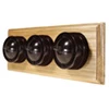 3 Gang Horizontal 6 Amp 2 Way Brown Bakelite Dome Switch