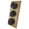 3 Gang Vertical 6 Amp 2 Way Brown Bakelite Dome Switch