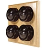 4 Gang 6 Amp 2 Way Brown Bakelite Dome Switch