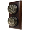 Vintage Dome (Metal) Fluted Antique Brass - Medium Oak Intermediate Switch and Light Switch Combination - 2