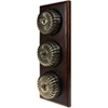 Vintage Dome (Metal) Fluted Antique Brass - Medium Oak Intermediate Switch and Light Switch Combination - 4