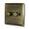 Vogue Antique Brass LED Dimmer and Push Light Switch Combination - 1