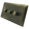 Vogue Antique Brass LED Dimmer and Push Light Switch Combination - 2
