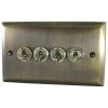 4 Gang Blank Switch Plate (No Switches or Dimmers) - Please select your combination of 4 switches or dimmers from the items below.