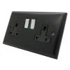 Double 13 Amp Socket - Black Trim