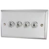 4 Gang Blank Switch Plate (No Switches or Dimmers) - Please select your combination of 4 switches or dimmers from the items below.