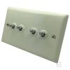 4 Gang 10 Amp 2 Way Dolly Switches - Chrome Toggle