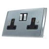 Double 13 Amp Socket - Black Trim