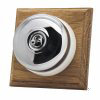 See Vintage Dome (Metal) Polished Chrome | Natural Oak sockets and switches range