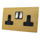 See Flat Wood Veneer Oak | Satin Stainless sockets and switches range